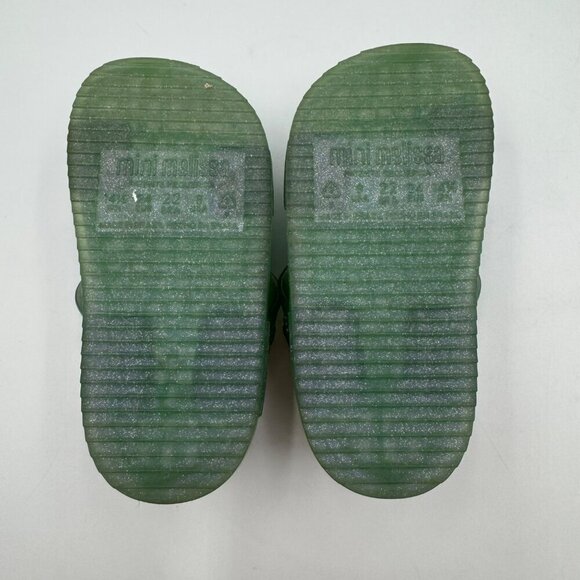 Mini Melissa X Jason Wu Aqua Green Cosmic Sandals Girls Size 8 With Bow Detail - Picture 7 of 10